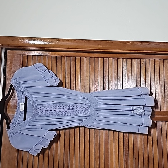 Off-the-Shoulder Periwinkle Summer Dress - Picture 1 of 9